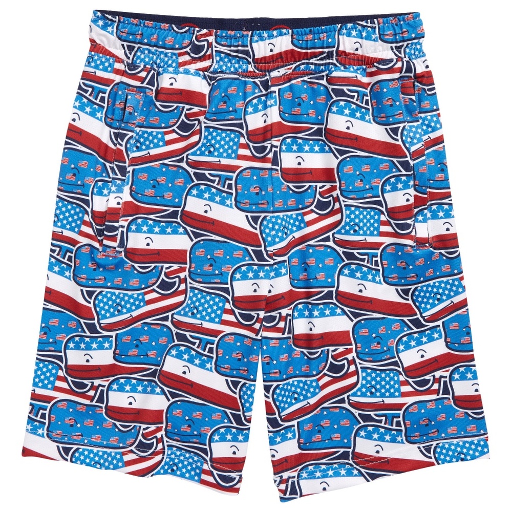 Boys Vineyard Vines Patriotic Fourth of July American Flag Performance Shorts